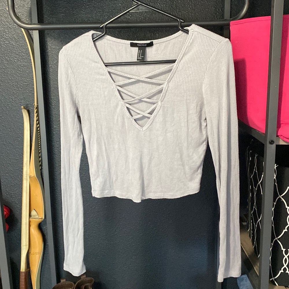 Cropped knit long sleeve. Forever 21